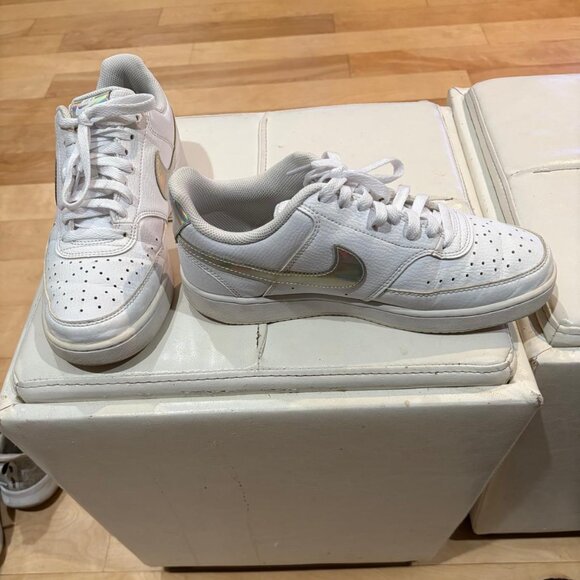 Nike Court Vision Low White Iridescent Sneakers Women’s 9.5 - Picture 5 of 5